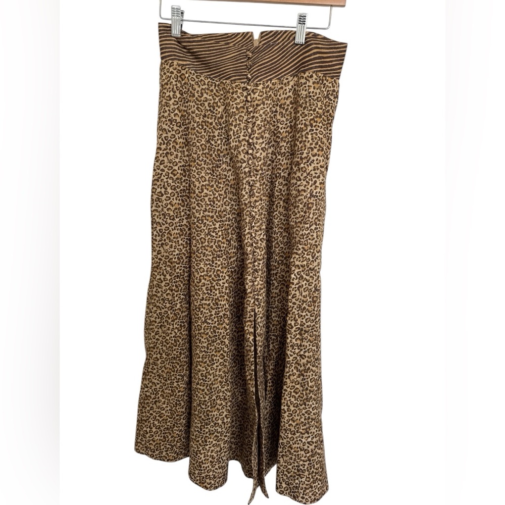 ZIMMERMANN, Kirra leopard-print linen midi skirt, Size 1 (US 0, waist 25)